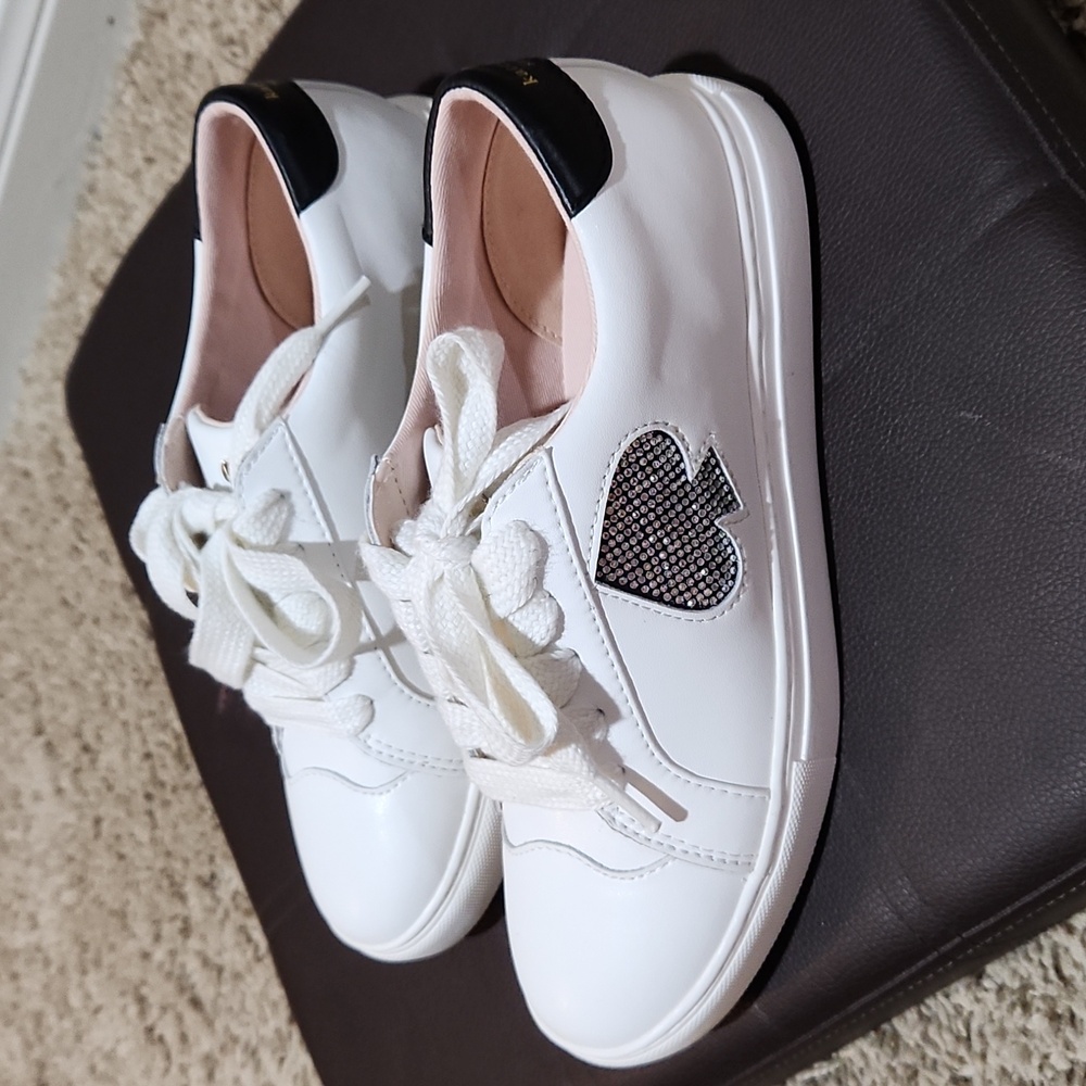 Kate Spade White Sneakers with Black Accents